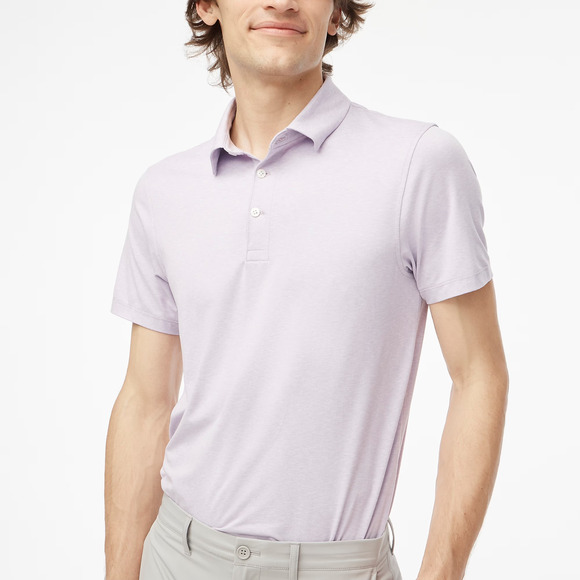 NWT J.Crew Men's Lilac Bush White Collared Performance Polo Shirt BZ145 Size L - Picture 1 of 10
